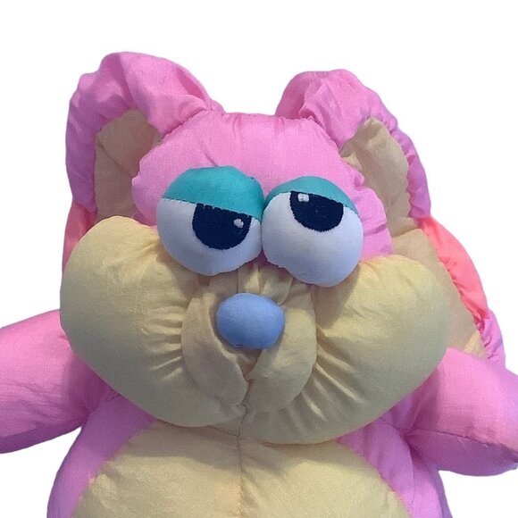 Vtg 1990 Prestige Toy Nylon Easter Bunny Rabbit Plush Stuffed Animal 9"x9" Toy - Picture 2 of 7